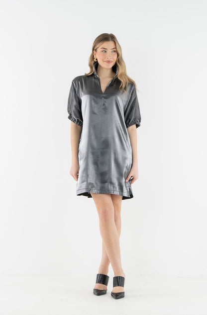 Poppy Dress Black Tie  Metallic
