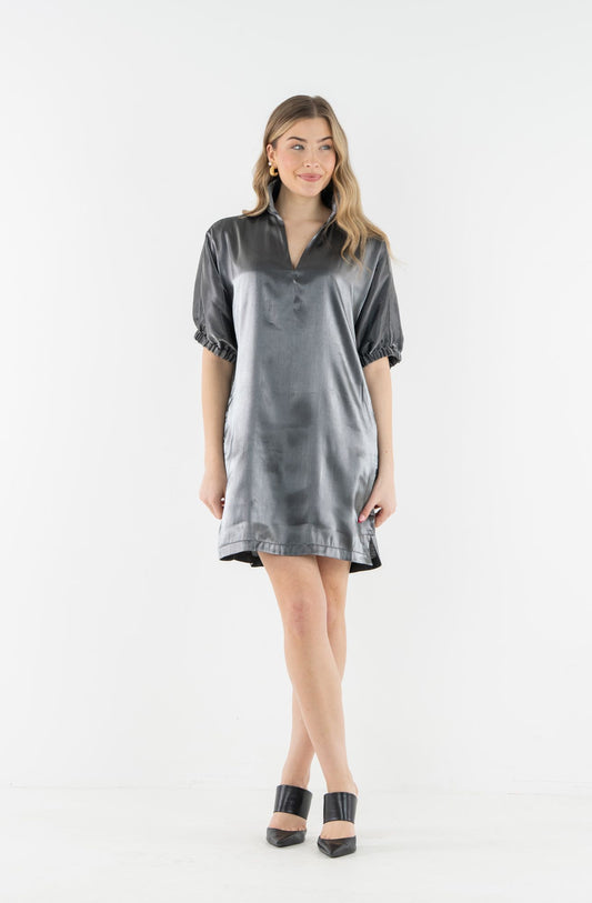 Poppy Dress Black Tie  Metallic