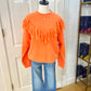 Orange Fringe Sweater