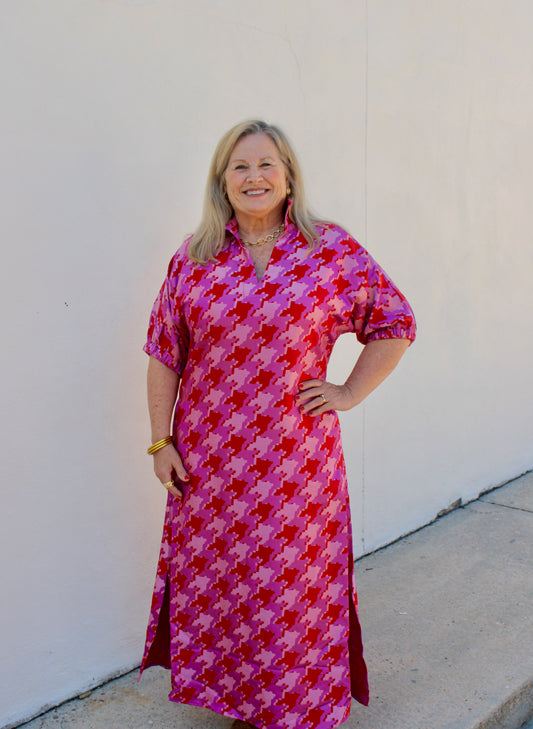 Poppy Maxi Houndstooth Jacquard