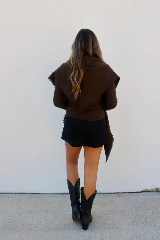 Murphy Scarf Sweater Brown