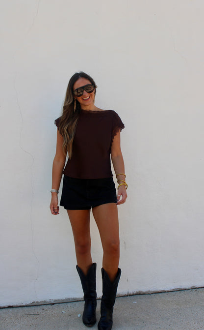 Chris Lace Trim Top