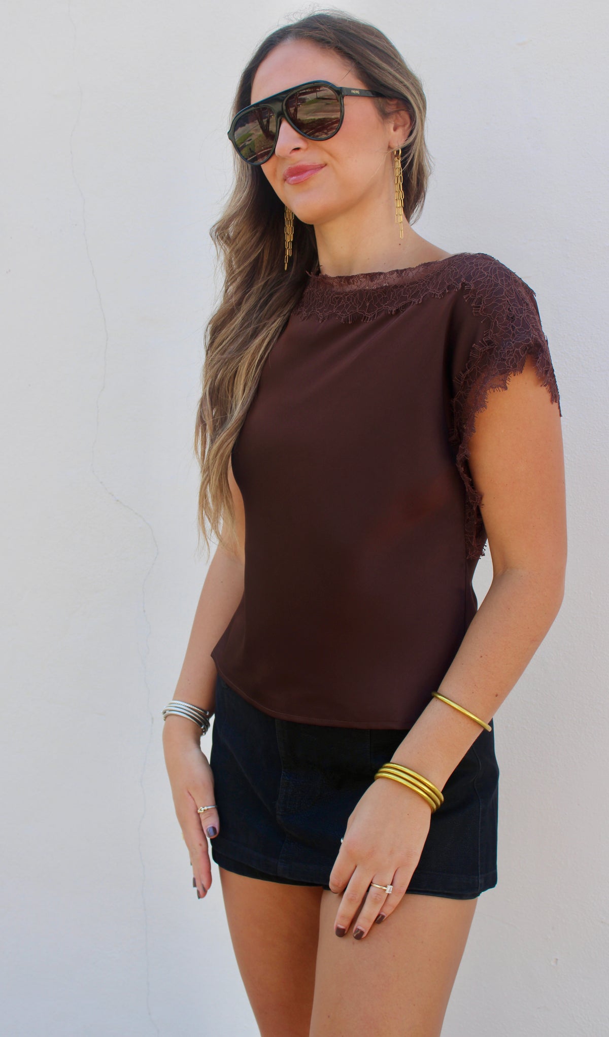 Chris Lace Trim Top