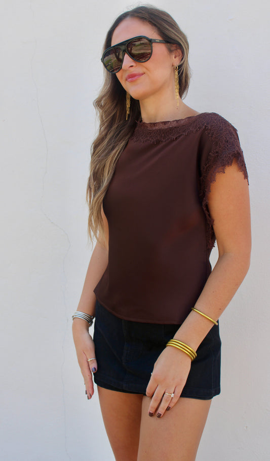 Chris Lace Trim Top
