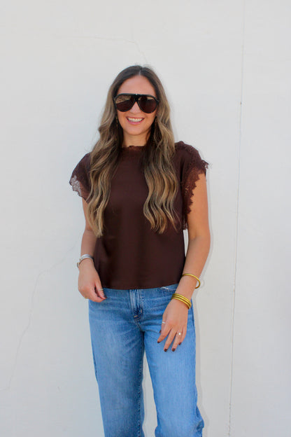 Chris Lace Trim Top