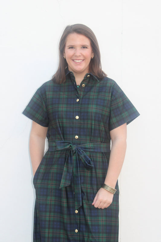 Miller Dress in Glade Plaid