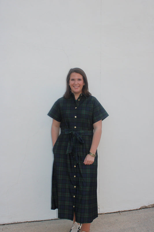 Miller Dress in Glade Plaid