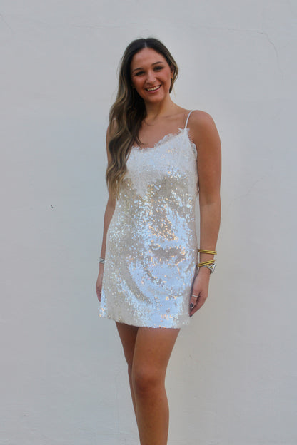 Sequin Lace Mini Dress