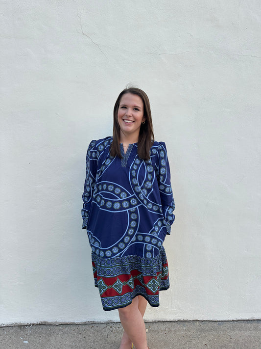 Ava Vintage Circles Dress