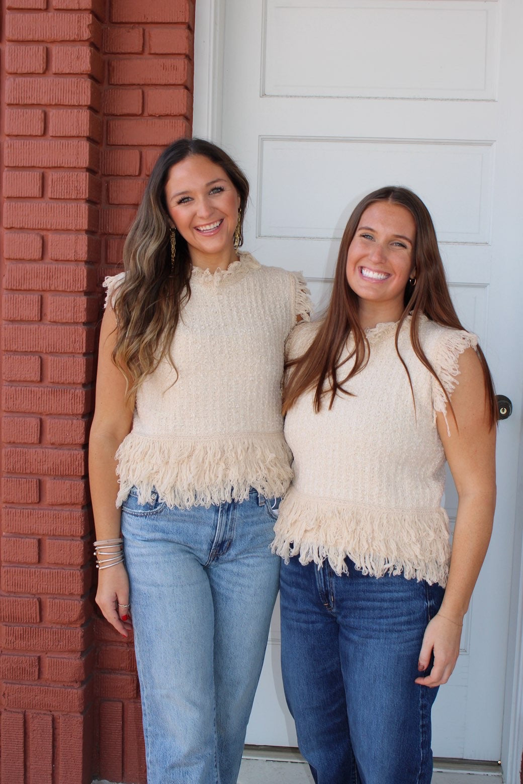 Ivory Fringe Detail Top