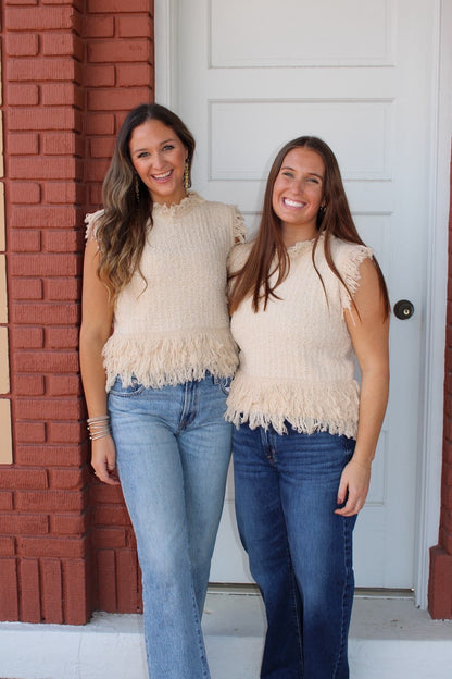 Ivory Fringe Detail Top