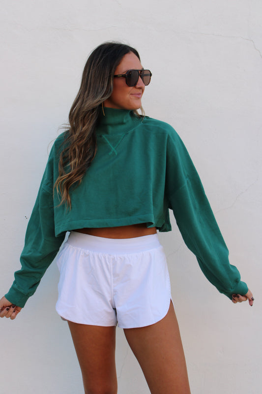 Pick up game pullover in green frost