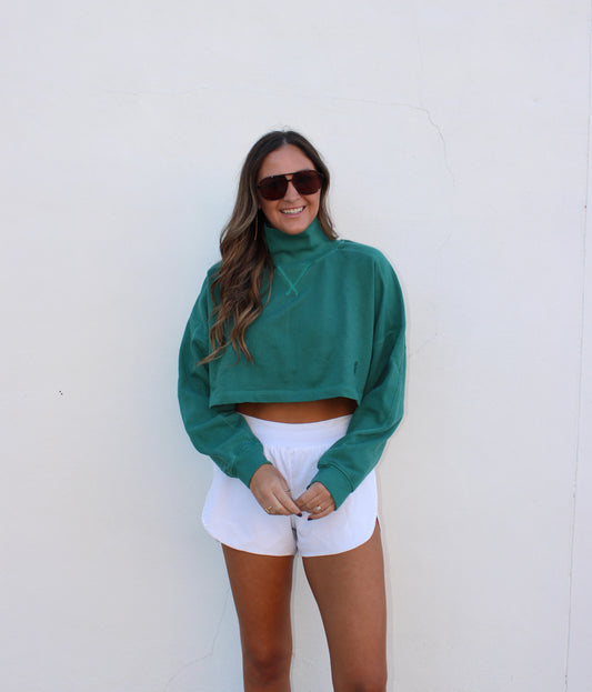 Pick up game pullover in green frost