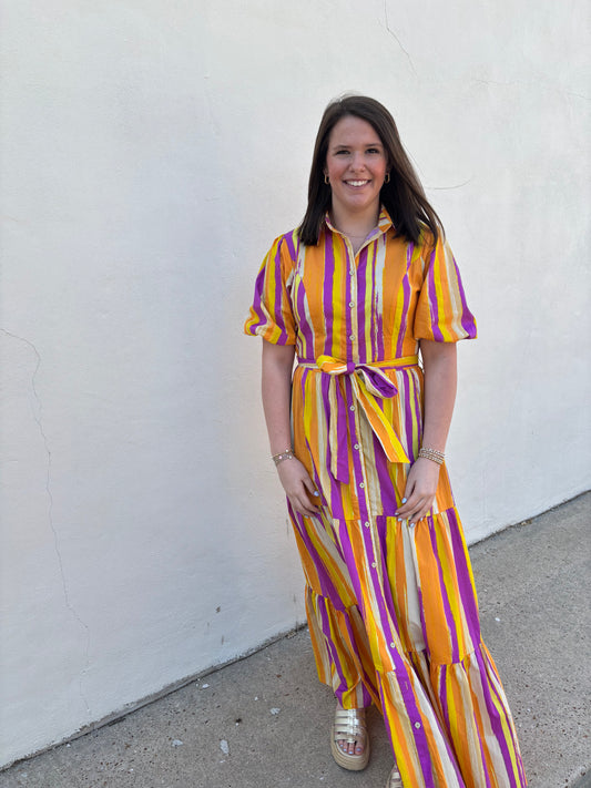 Stripe Poplin Maxi