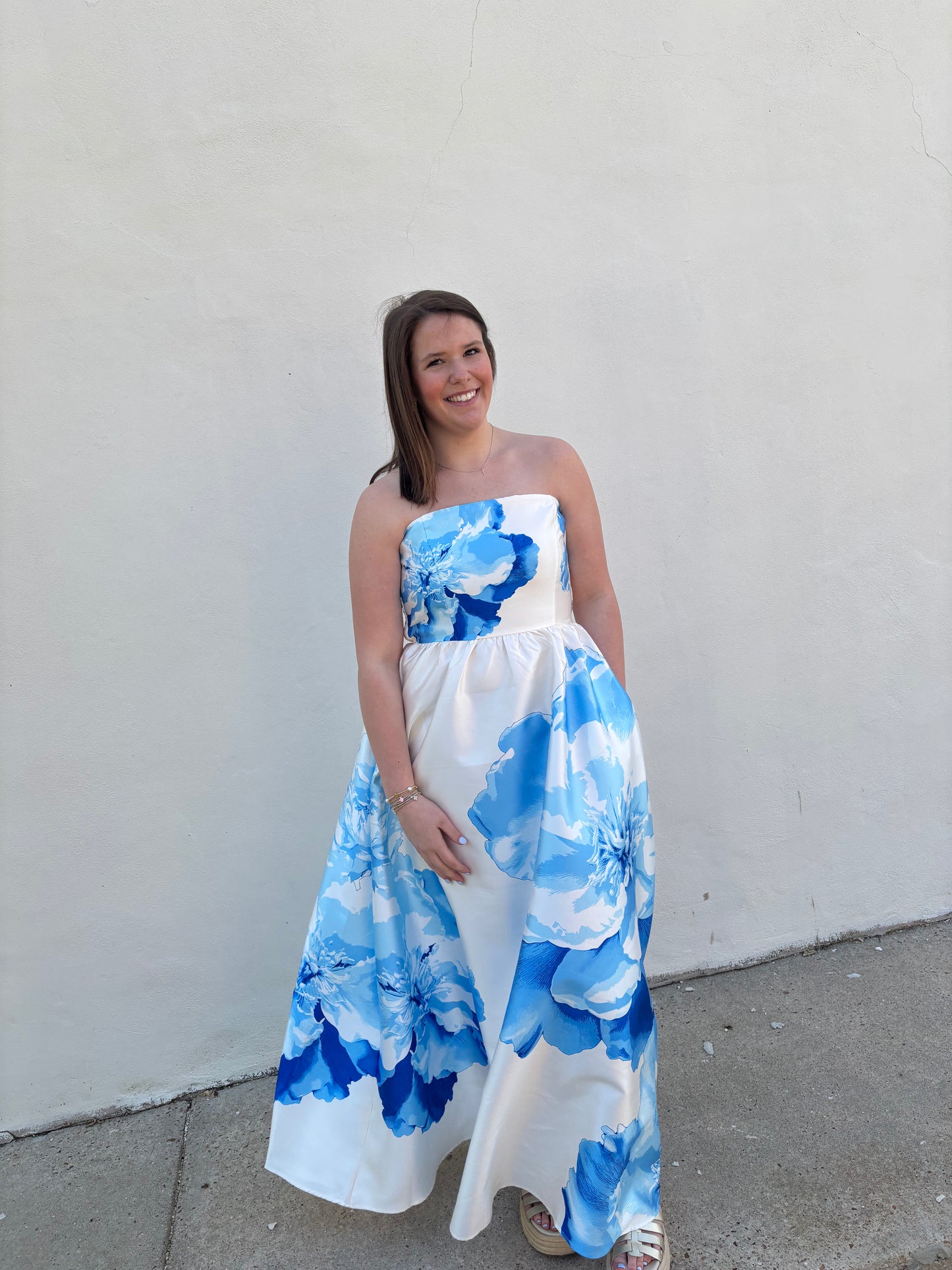 Ivory Floral Maxi Dress