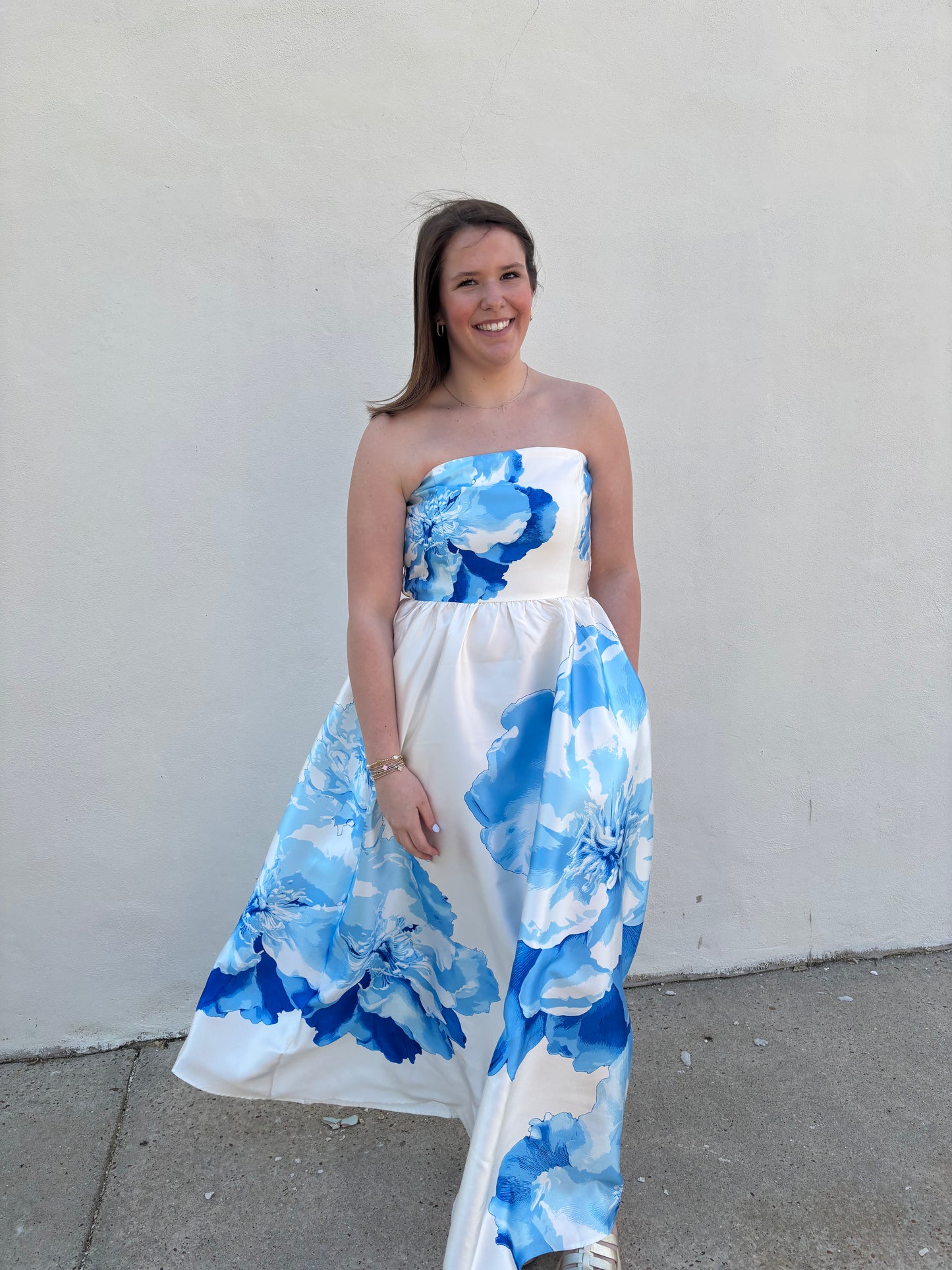 Ivory Floral Maxi Dress