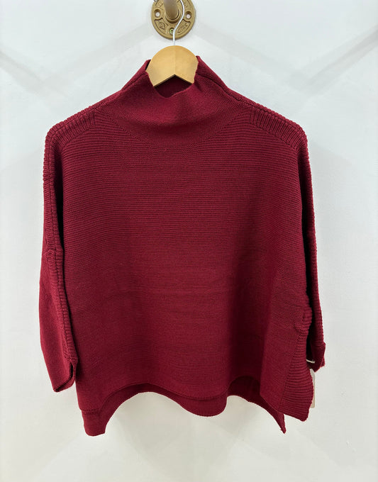 Boho Sweater Cherry Red - One Size Fits Most