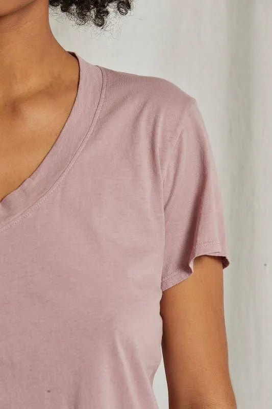 Hendrix Boxy V Neck Tee Mauve