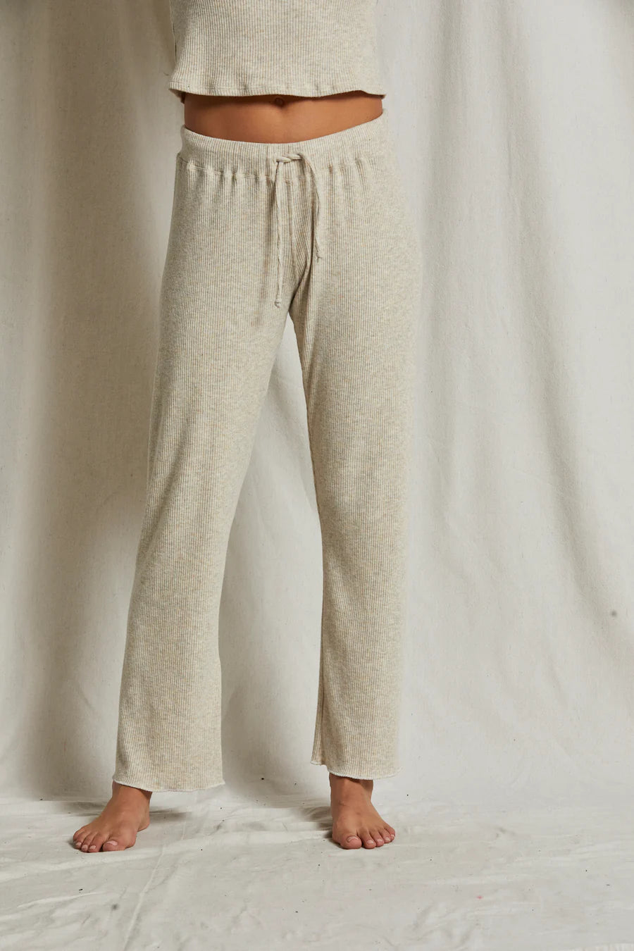 Leann Sweater Rib Jogger Heather Oatmeal