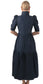 Gretchen Scott Rick Rack Rock Midi Dress Navy