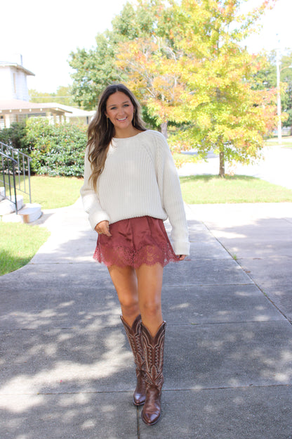 Meet Me In The Middle Mini Slip Skirt