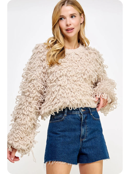 Knitted Shaggy Pullover