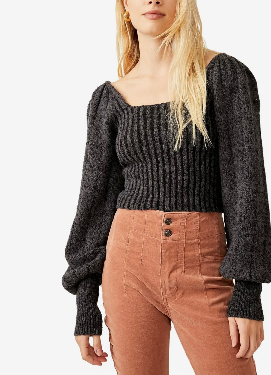 Free People Katie pullover black combo