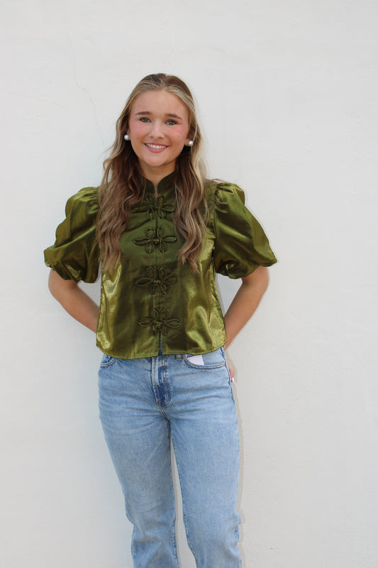 Holiday Olive Top