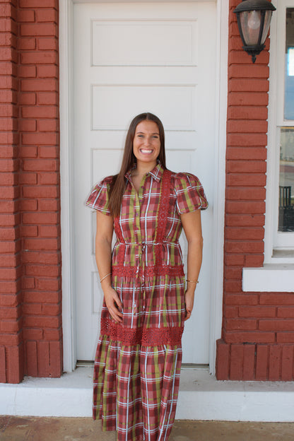 Brown Plaid Maxi