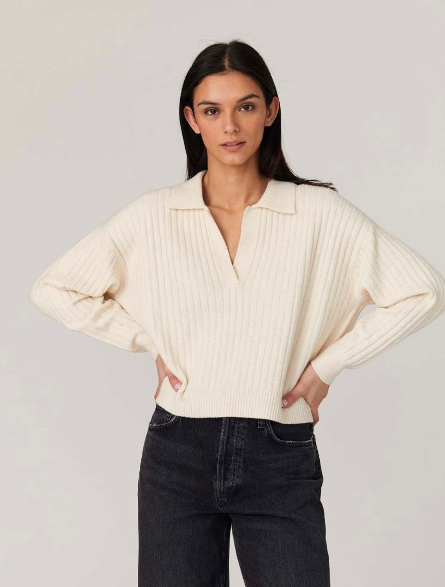 Vhari Collar Long Sleeve Oatmeal