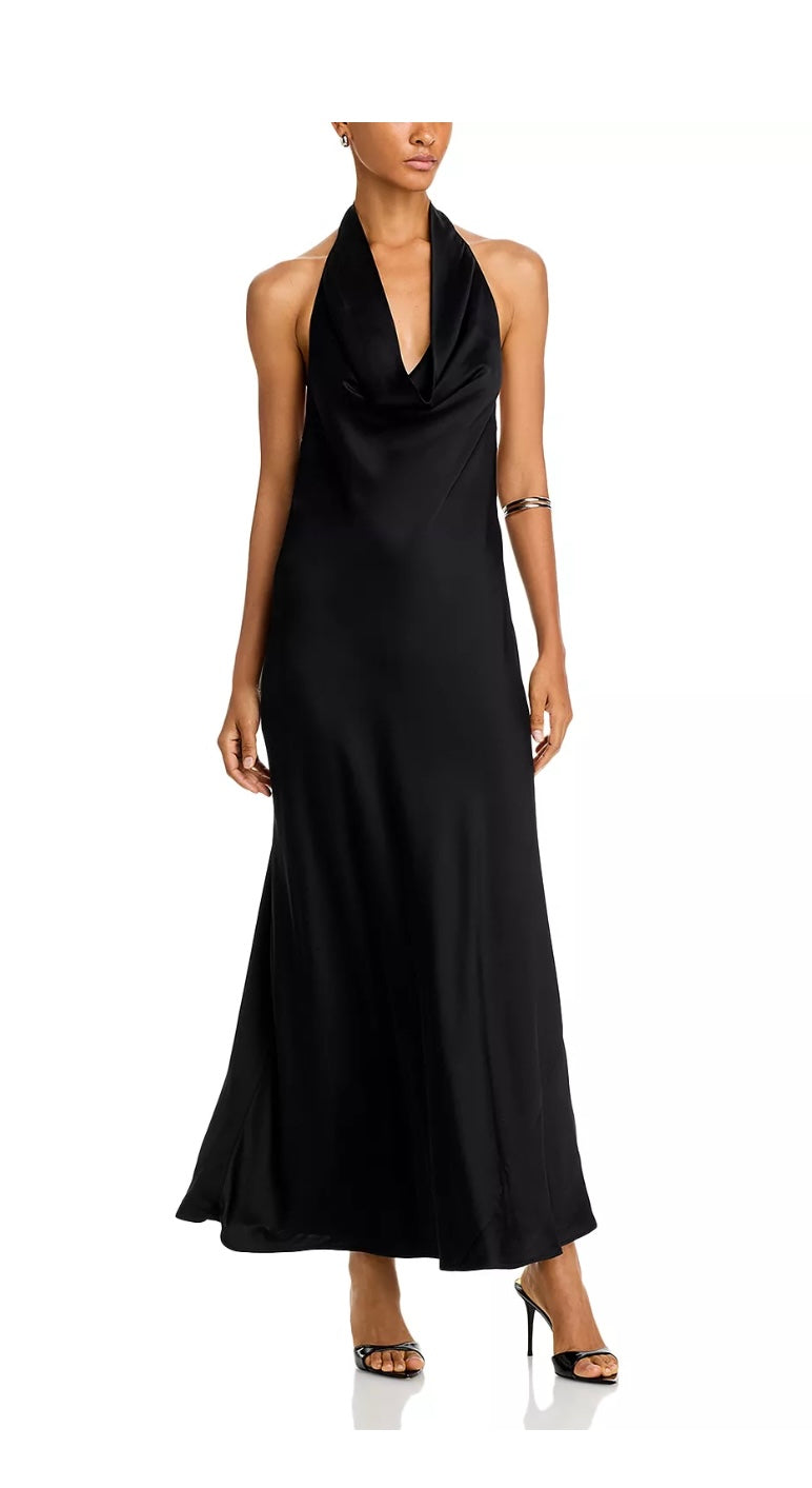 Ennis Satin Halter Midi