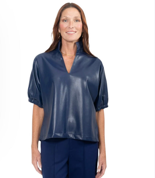 Poppy Top Navy Vegan Leather