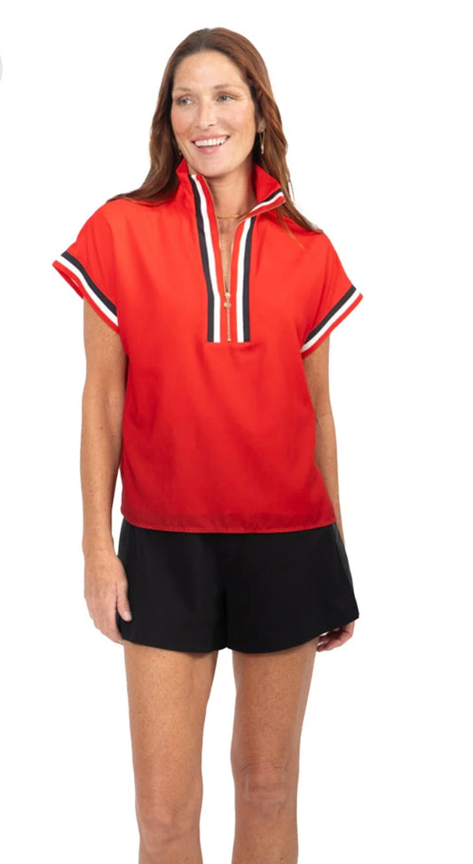 Poppy Pullover Red Varsity Ombre