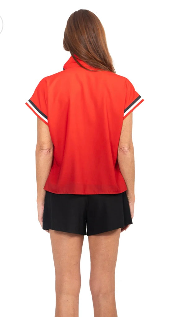 Poppy Pullover Red Varsity Ombre