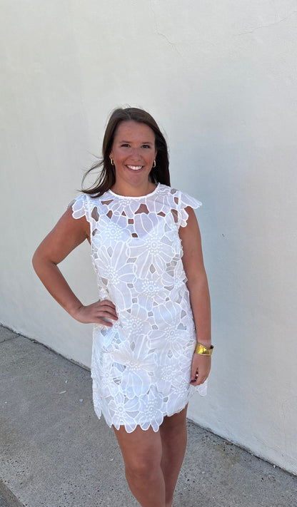 Greta Eyelet Mini Dress