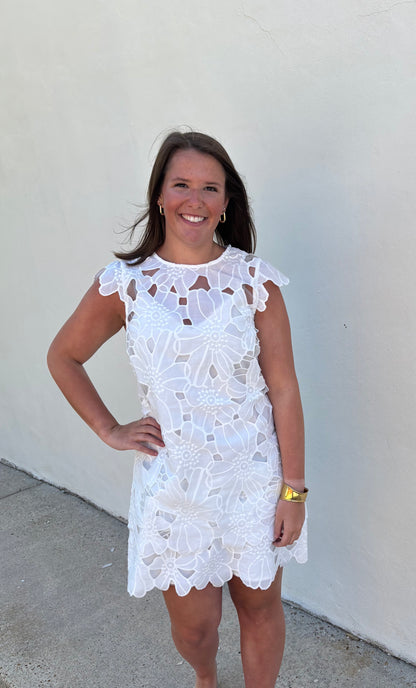 Greta Eyelet Mini Dress