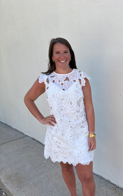 Greta Eyelet Mini Dress