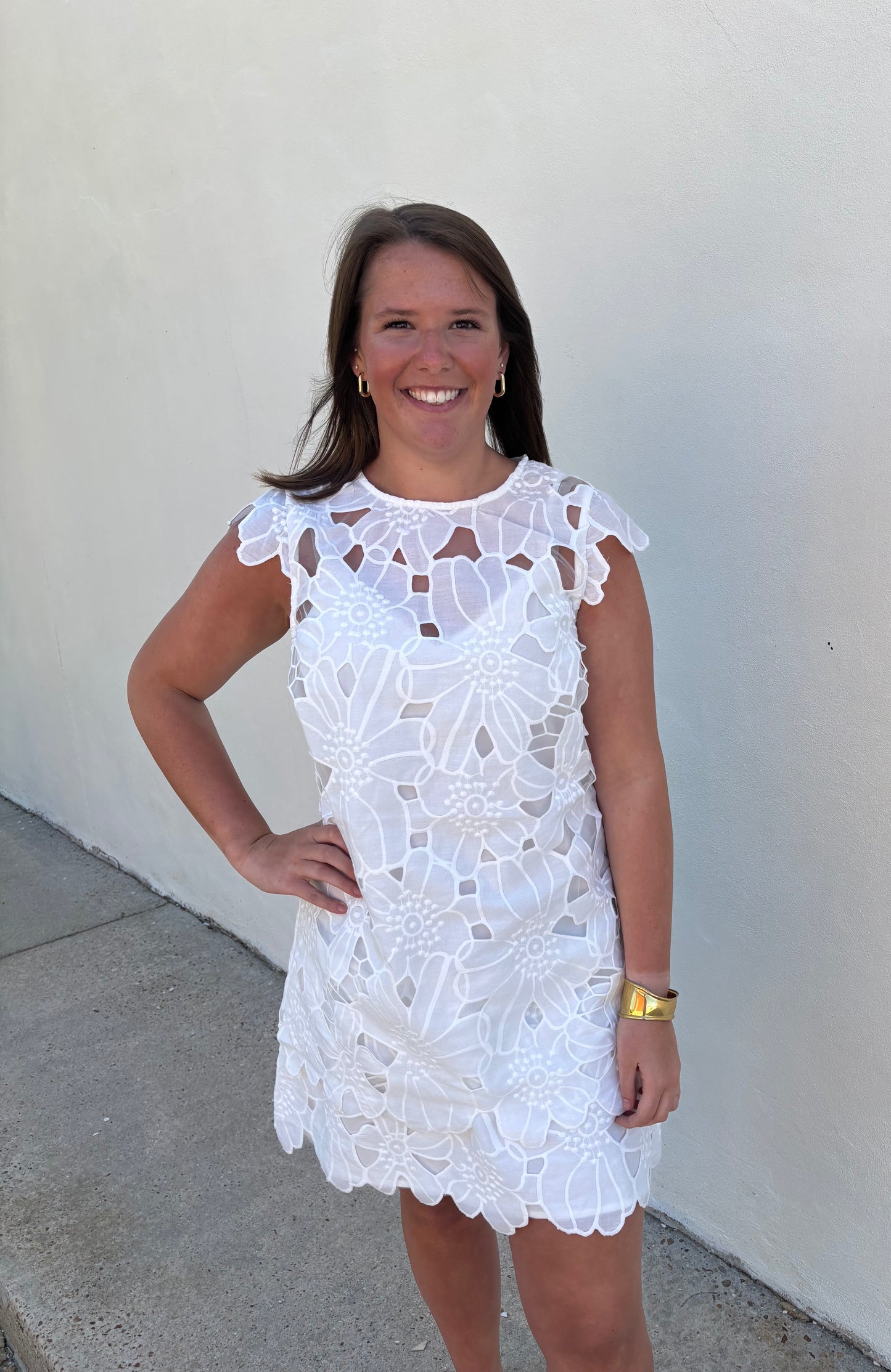 Greta Eyelet Mini Dress