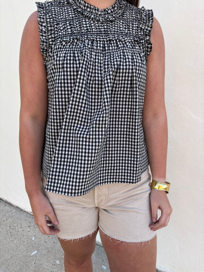 Gingham Ruffle Blouse