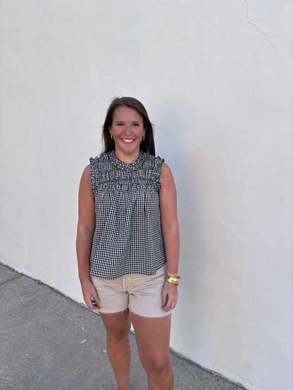 Gingham Ruffle Blouse