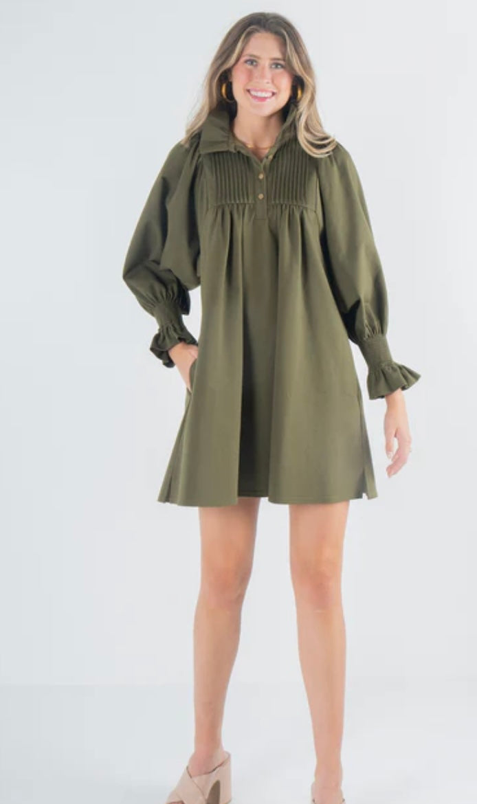 Charlotte Dress Olive Night Ponte