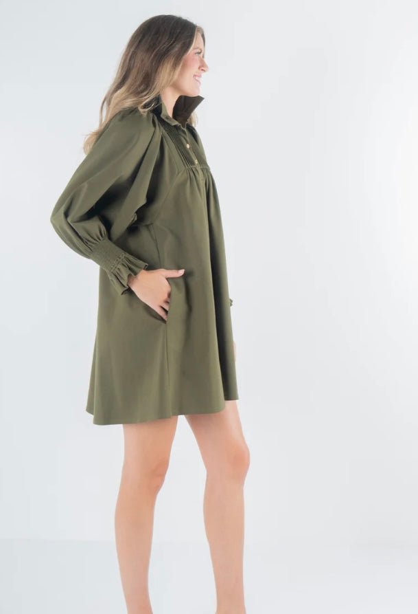 Charlotte Dress Olive Night Ponte