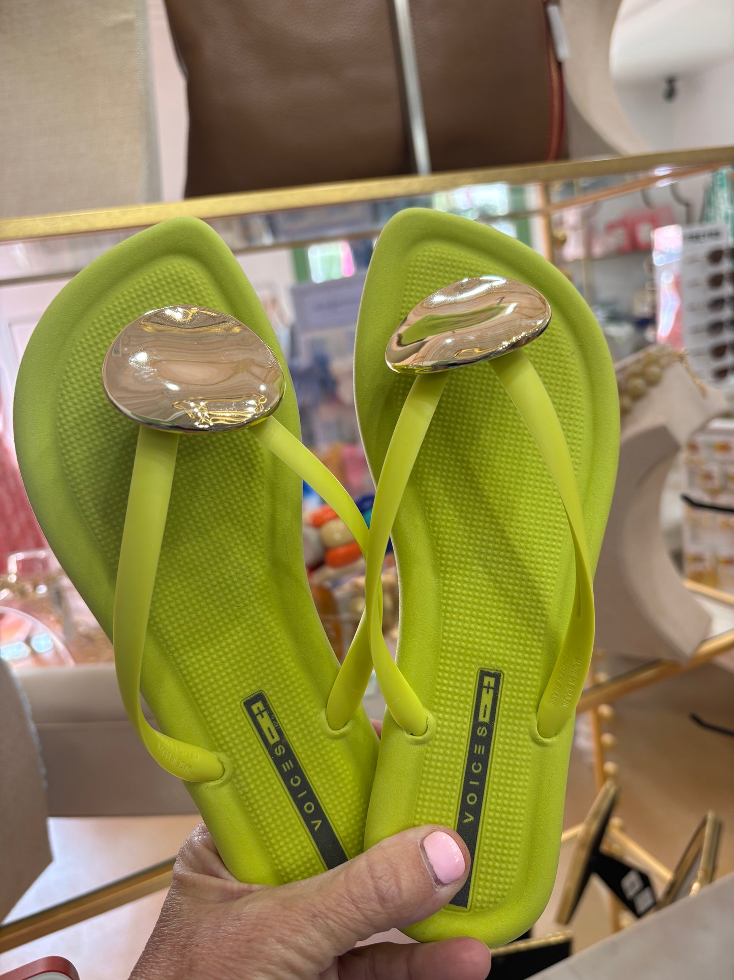 Puff Art Sandal Lime/Gold