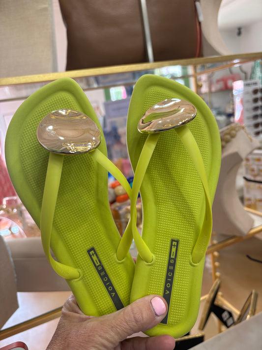 Puff Art Sandal Lime/Gold