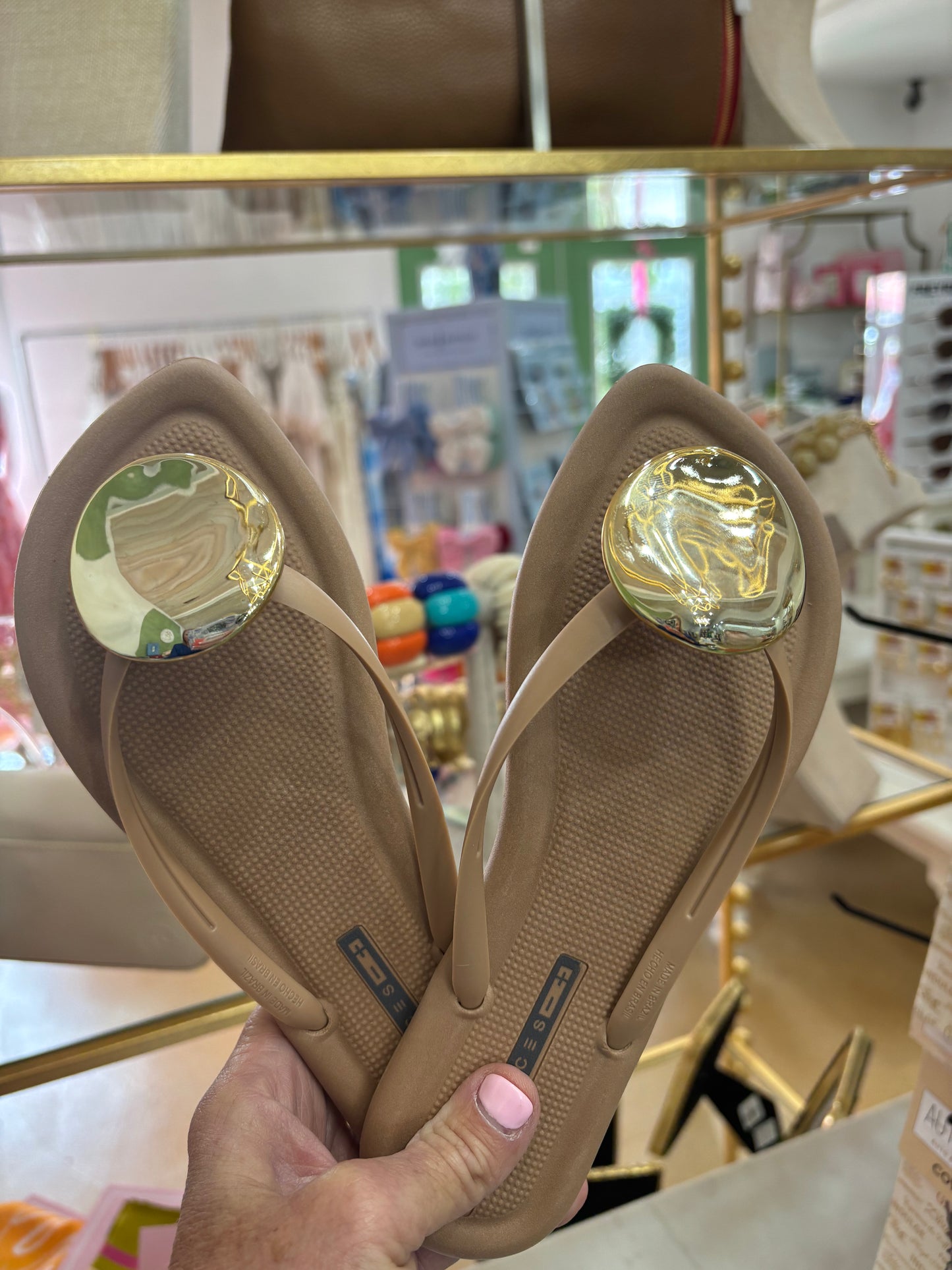Puff Art Sandal Caramel/Gold