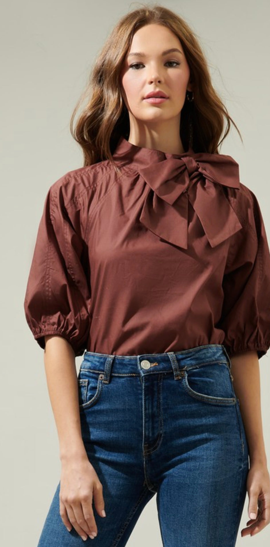 Brown Bow Top