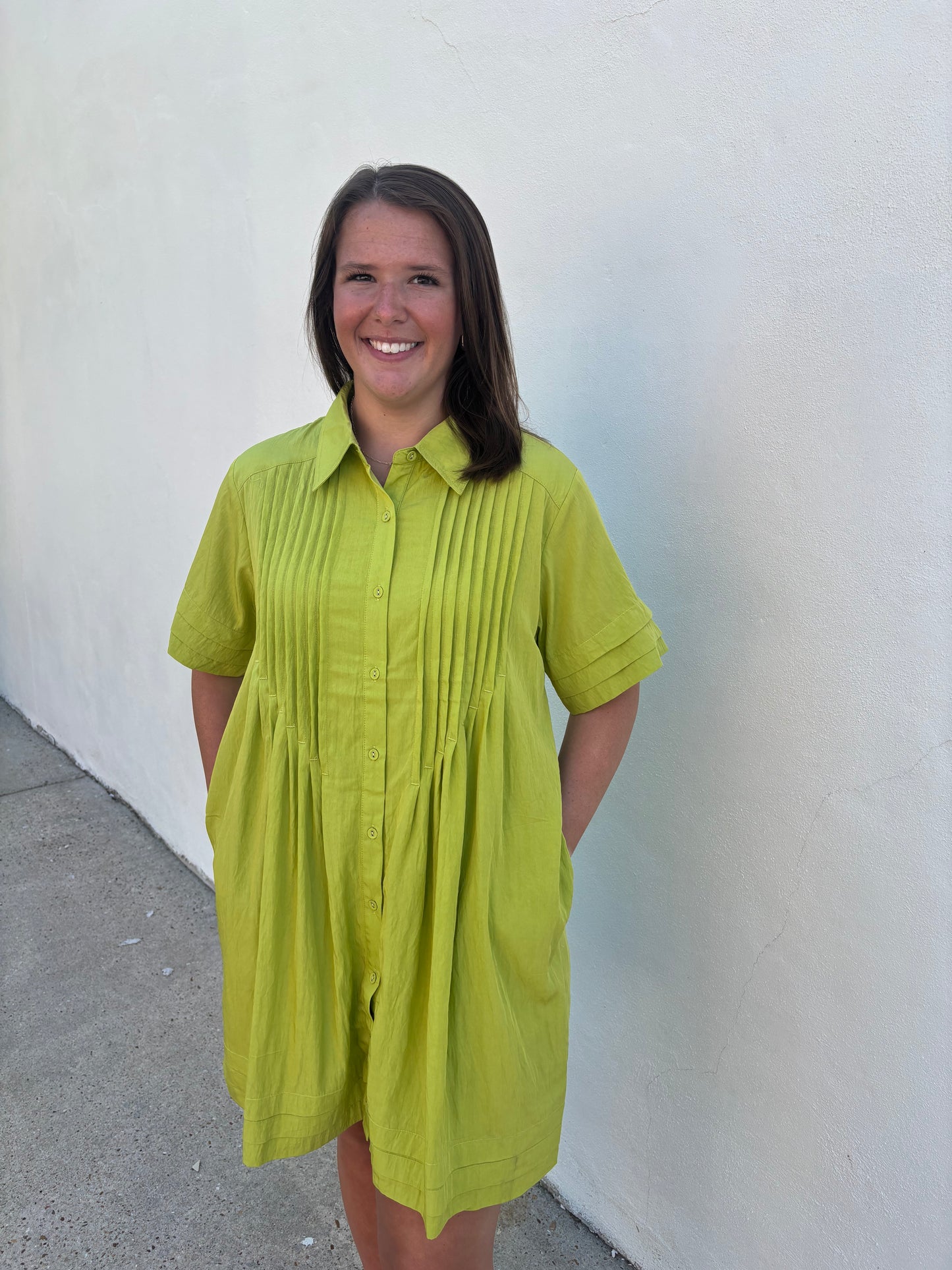 Chartreuse Mini Dress
