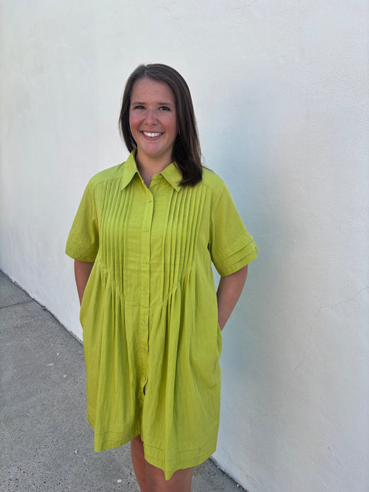 Chartreuse Mini Dress