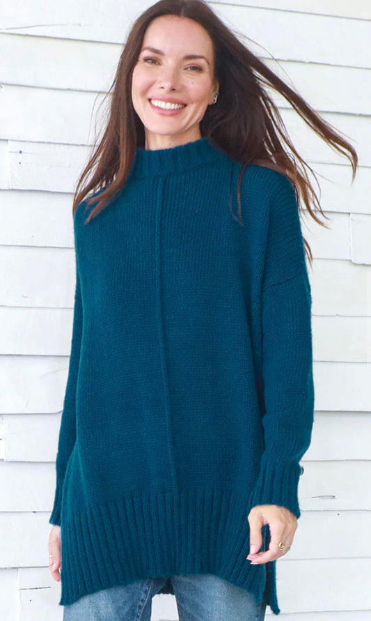 Drew Mock T Tunic in Teal Velvet