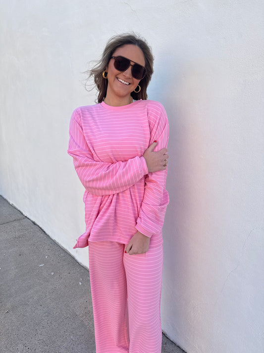 Fleece Oversize Top - Pink